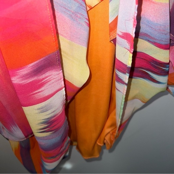 BISOU BISOU Multicolored Sherbet Flowy Dress Size 14 - Picture 7 of 11